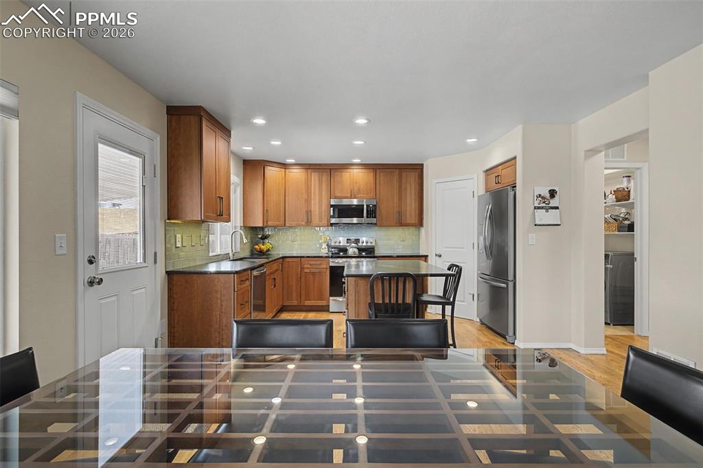 Custom remodeled kitchen featuring a corner pantry and large island!