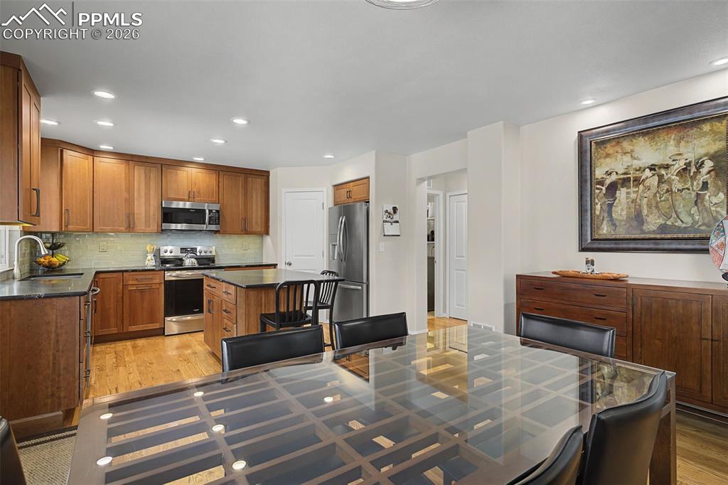 Custom remodeled kitchen featuring a corner pantry and large island!