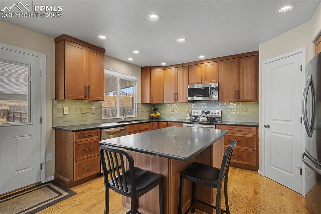 Custom remodeled kitchen featuring a corner pantry and large island!