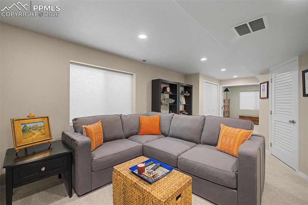 Basement living room.