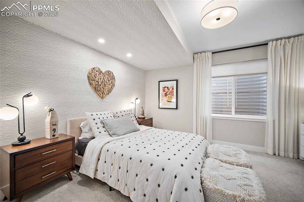 Lower-level bedroom. 