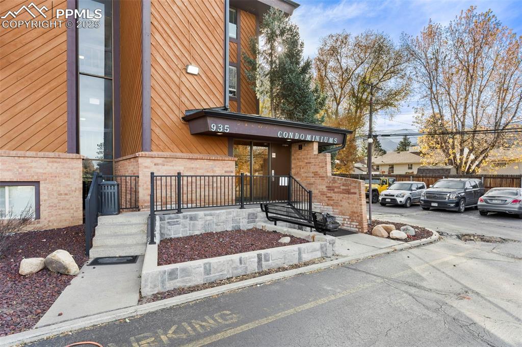 Main building entrance on Northwest side of the building. Guest parking in this area as well.