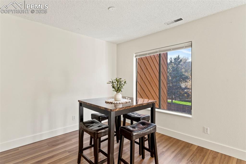 Dining area with mountain views