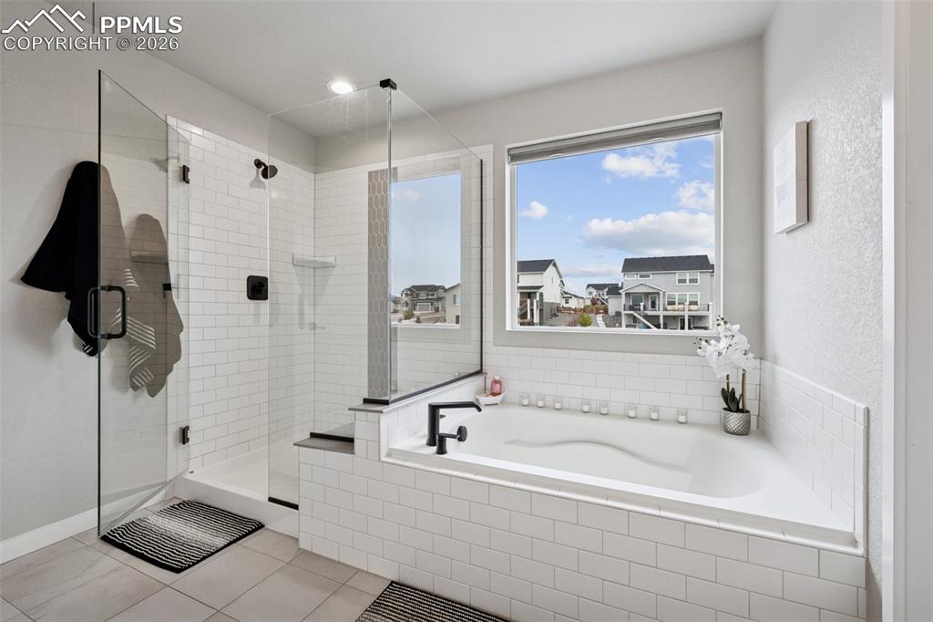 Garden Tub and Glass Enclosed Shower