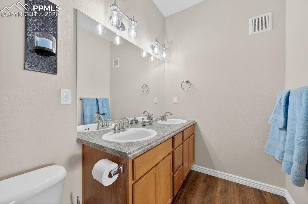 Primary bath with double vanity