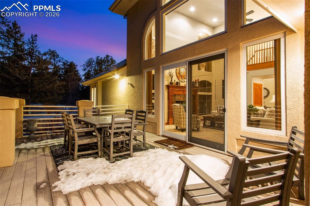 Composite back deck off of the living room