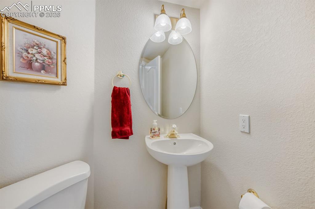 Main level half bath.