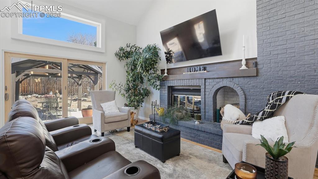 Slider that leads to the backyard patio and gazebo.