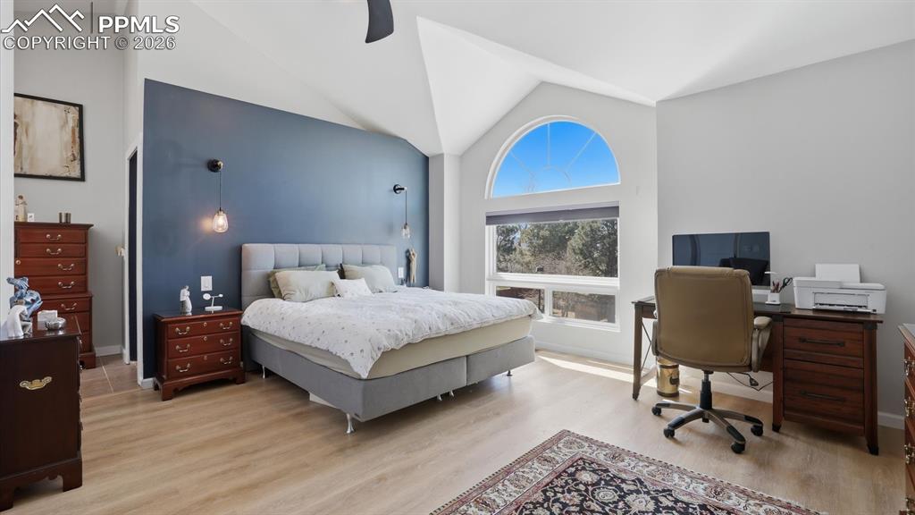 Upper Level Primary Bedroom with walk in closet.