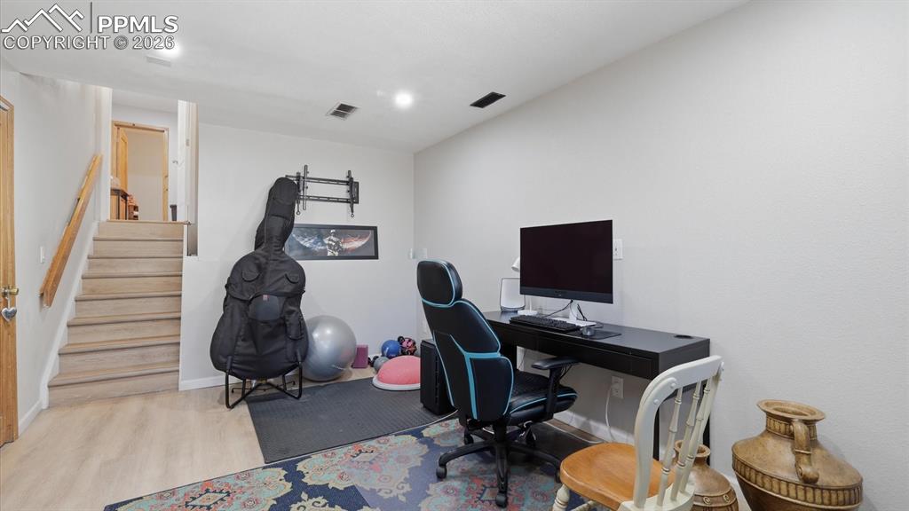 Basement Flex Room (currently an office) provides expanded living space.