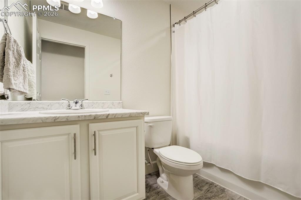 Full bathroom in the basement. 