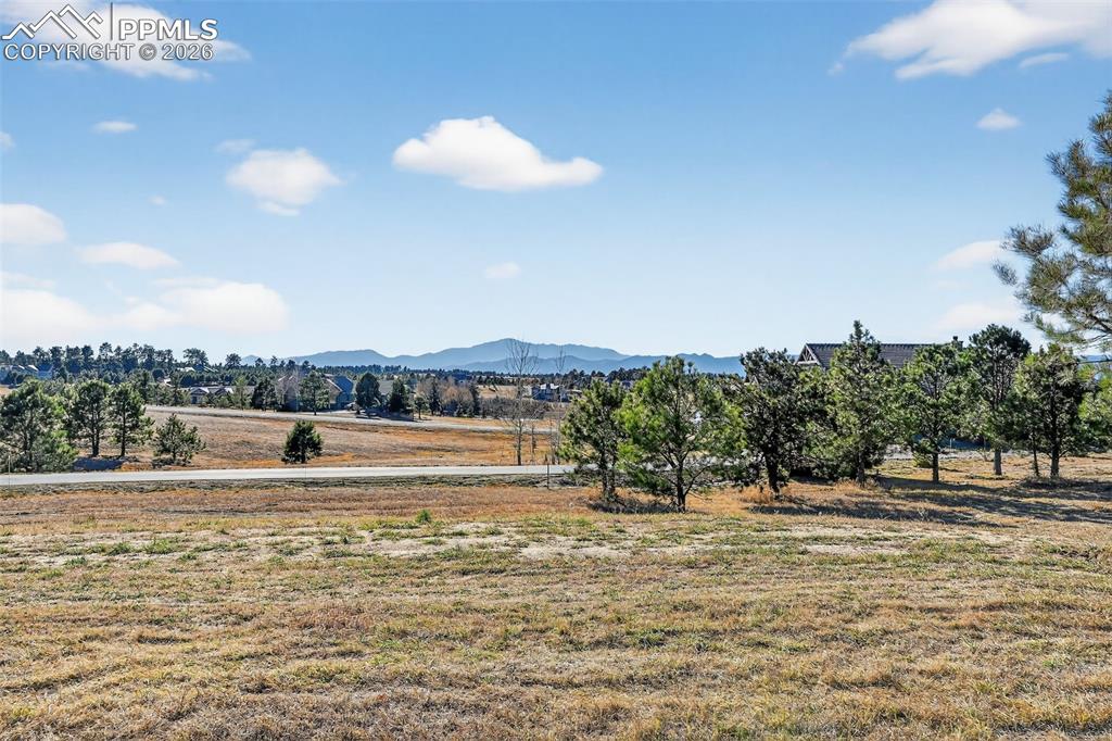 View of mountain background with rural landscape