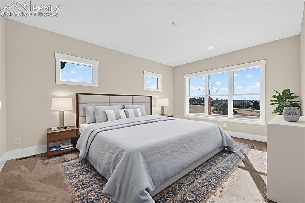 Bedroom with baseboards