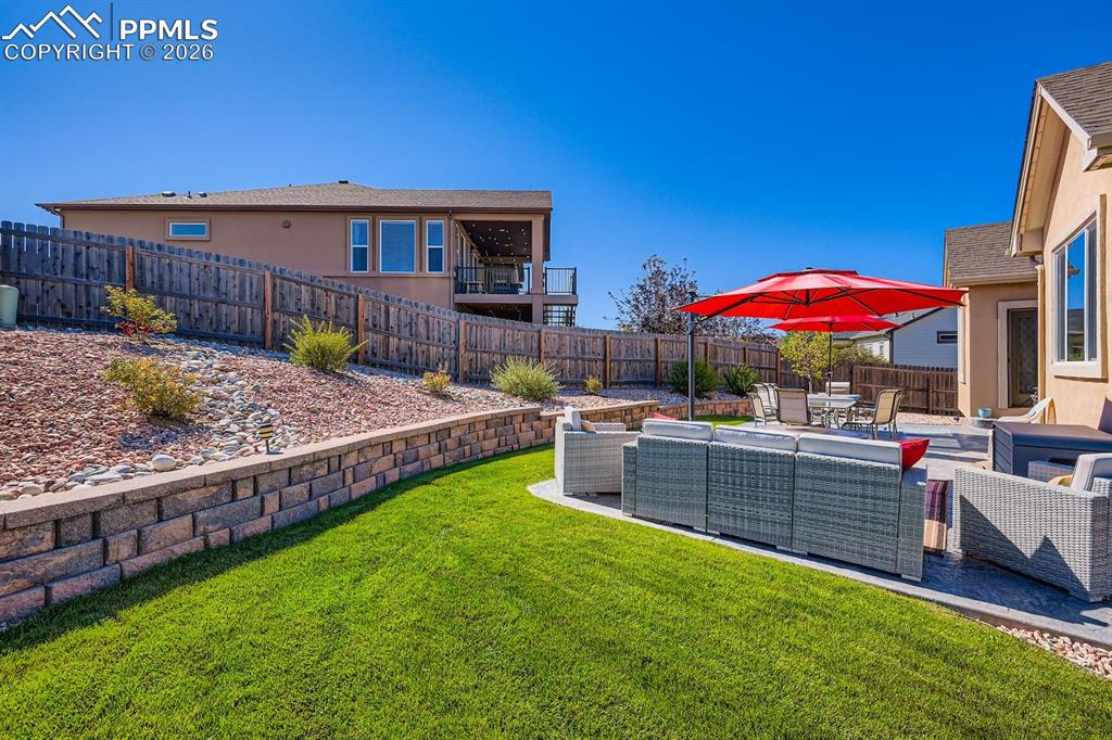 Professionally landscaped rear yard