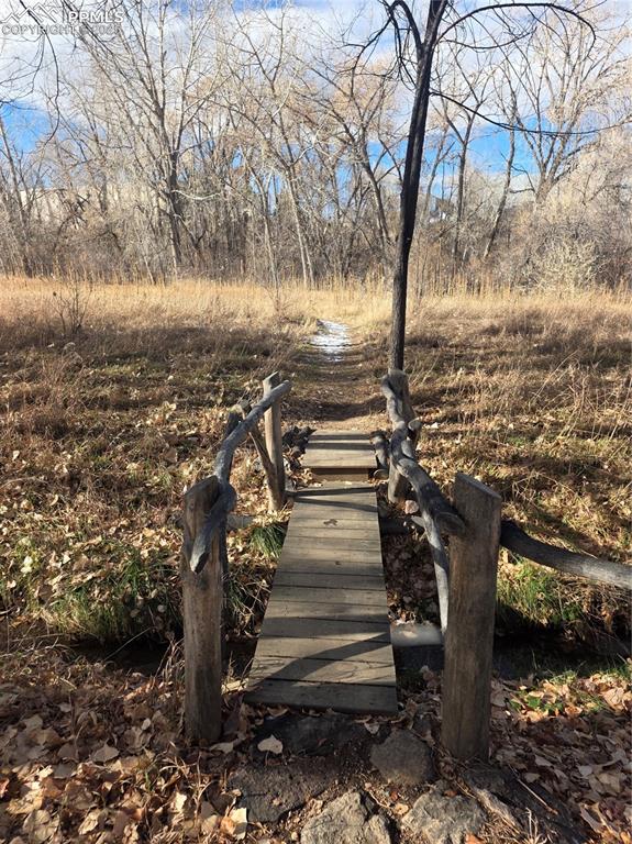Bridge over creek to walking trail