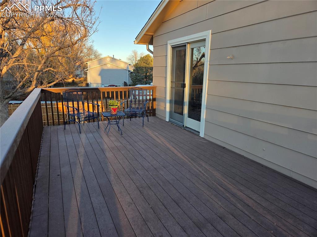 Walkout deck from primary bedroom