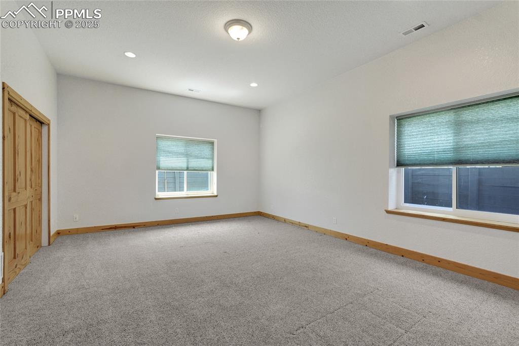 The basement bedrooms are bright and spacious with dual closets.