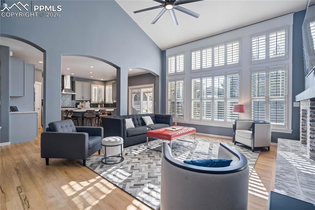 Light, bright and open great room with wall of windows!