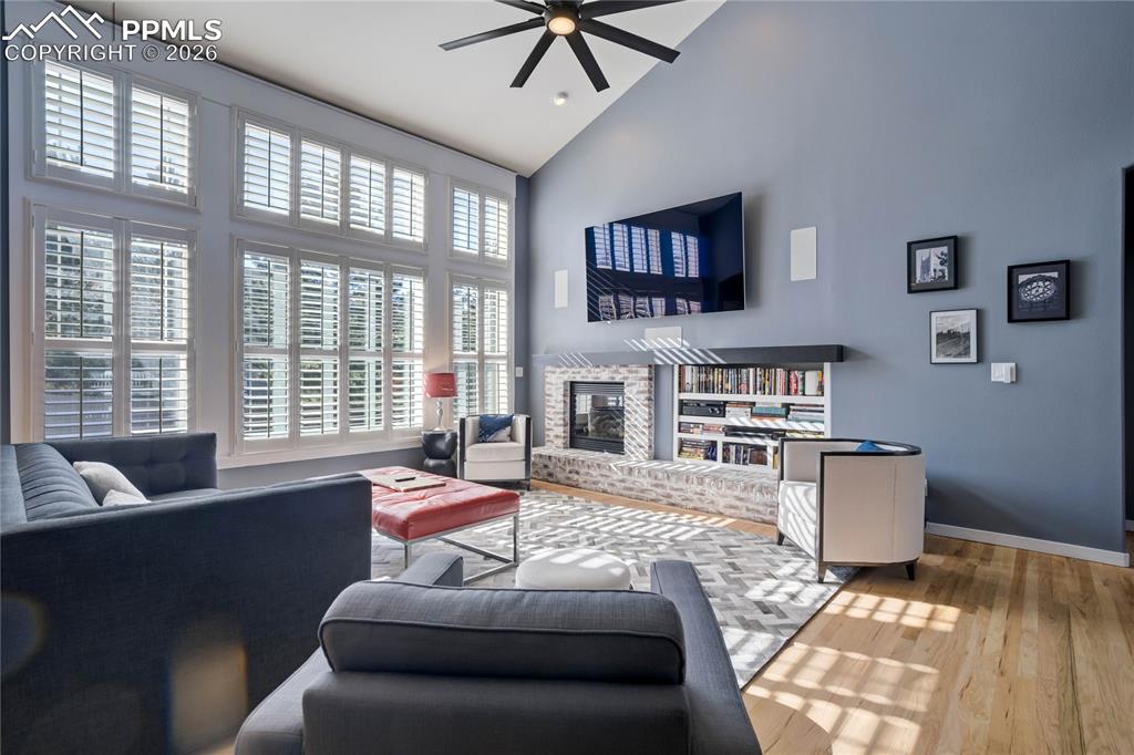 Vaulted great room offers plenty of entertaining space.