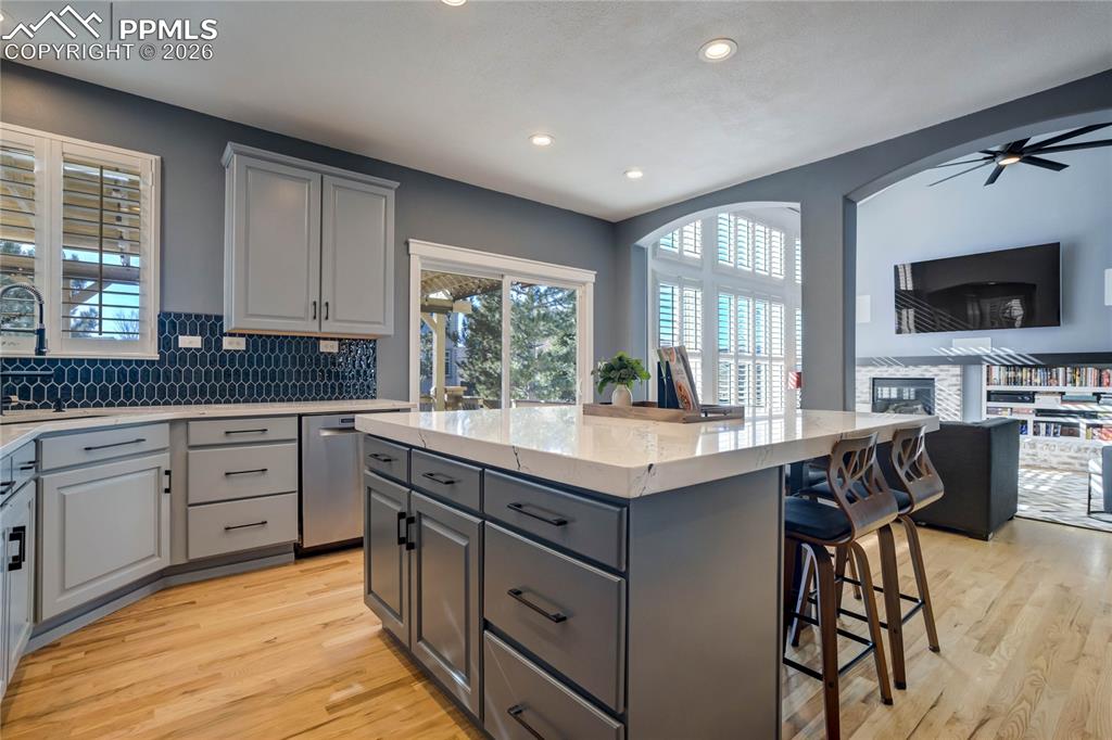 Open to the great room for convenience.