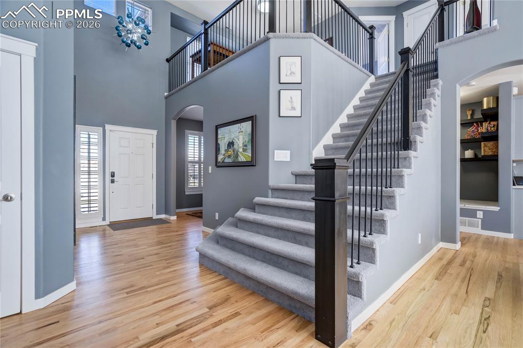 Two-story entry is light and bright.