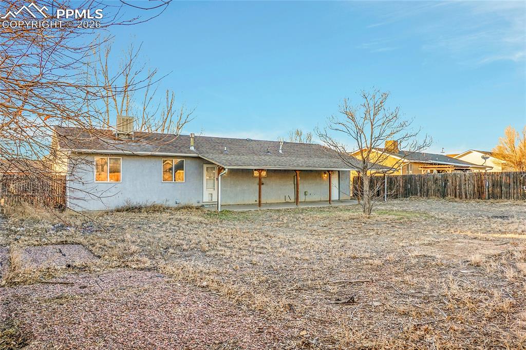 Large concrete covered patio