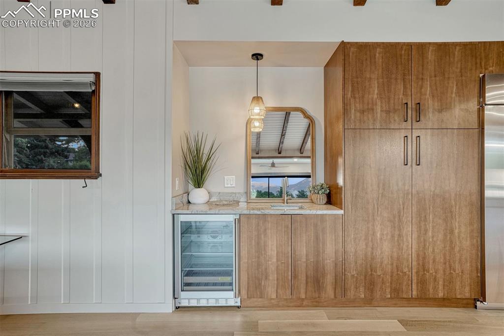 Quartzite counters for bar area. 