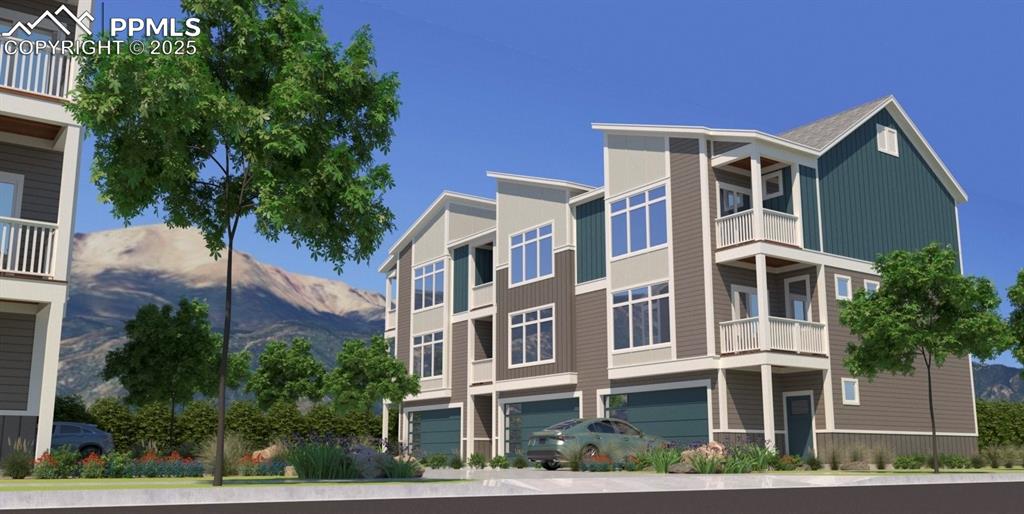 View of building exterior with a mountain view