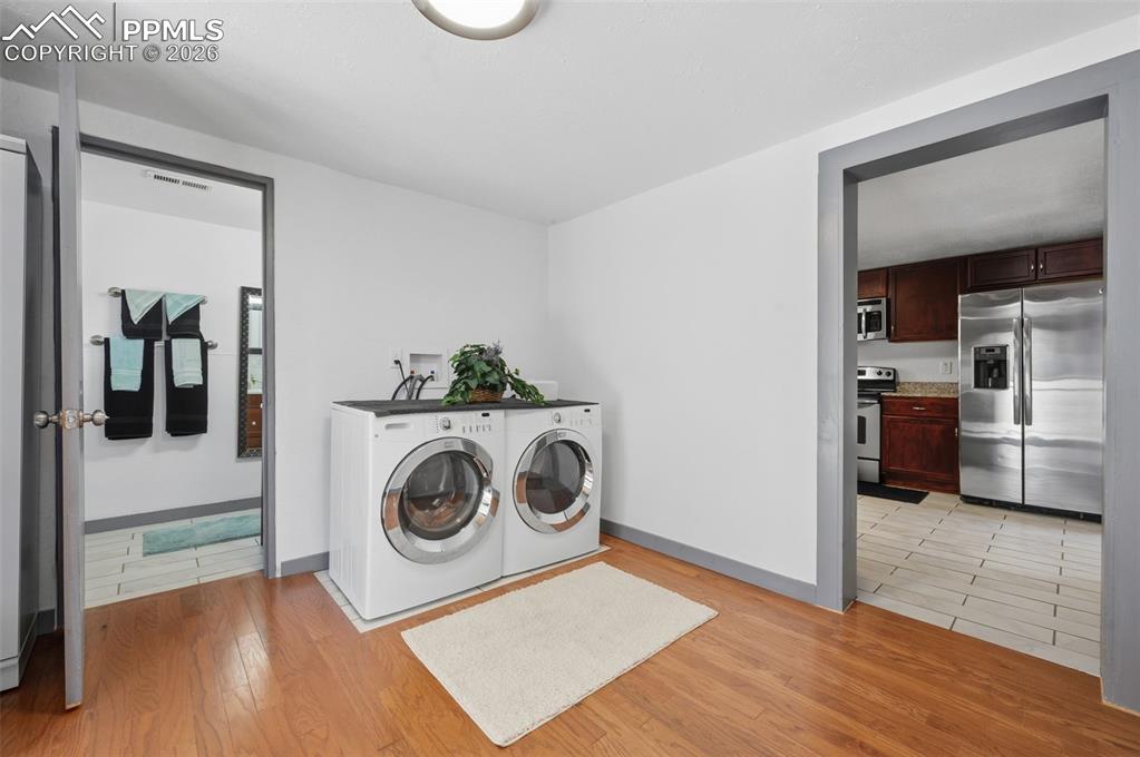 New engineered wood floors and tile flooring. 