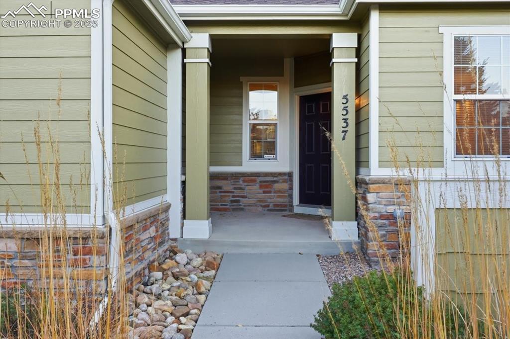 Covered front entry.