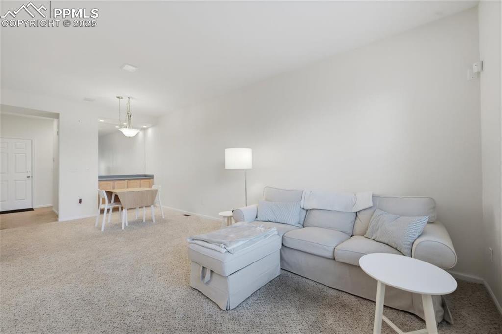 Living room and dining area.