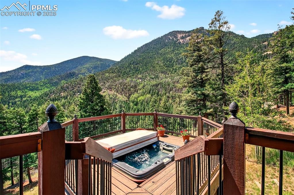 Deck off primary bedroom with hot tub!