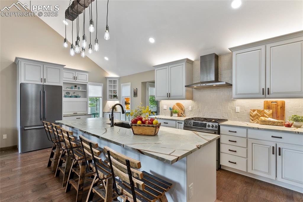 top of the line black stainless Bosch appliances