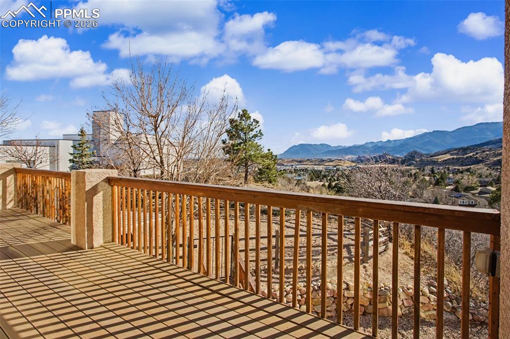 Deck off of main floor with mountain views.