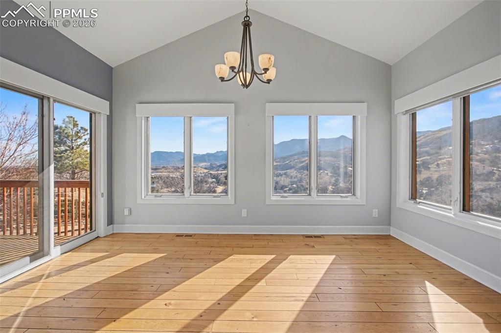 Dining area with walkout to deck.
