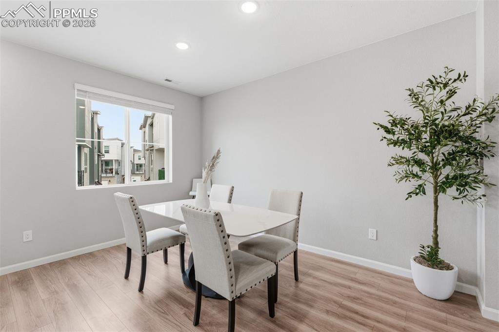 Spacious dining area