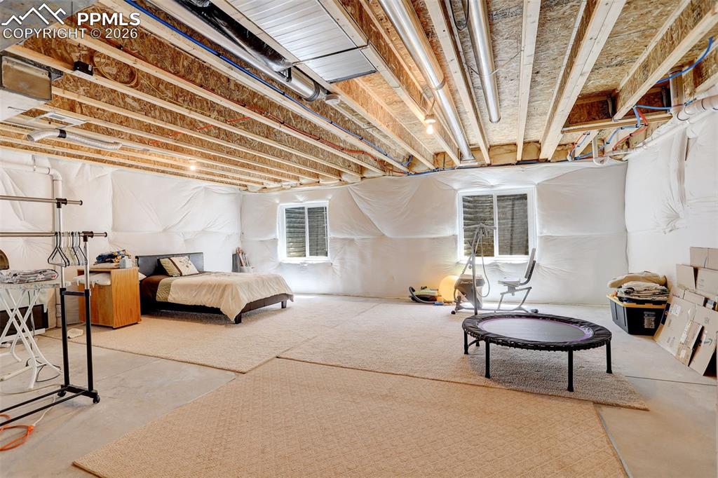 Large unfinished basement with rough-in plumbing