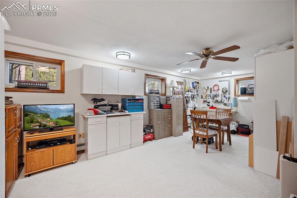 Being used as a hobby room. 