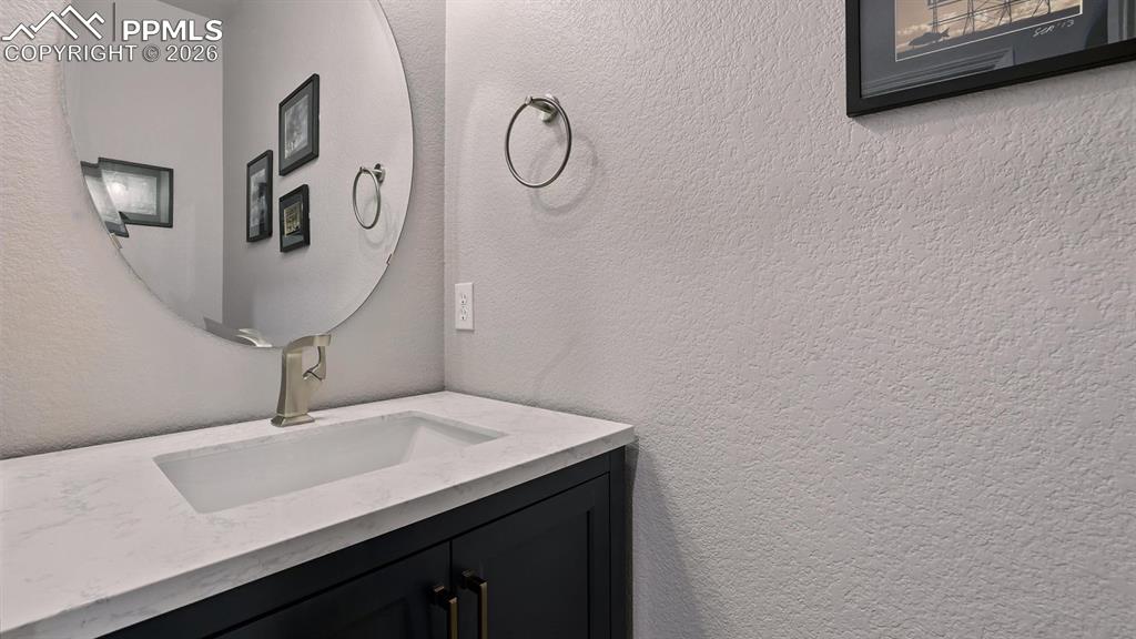 Convenient Powder Bathroom for guests.