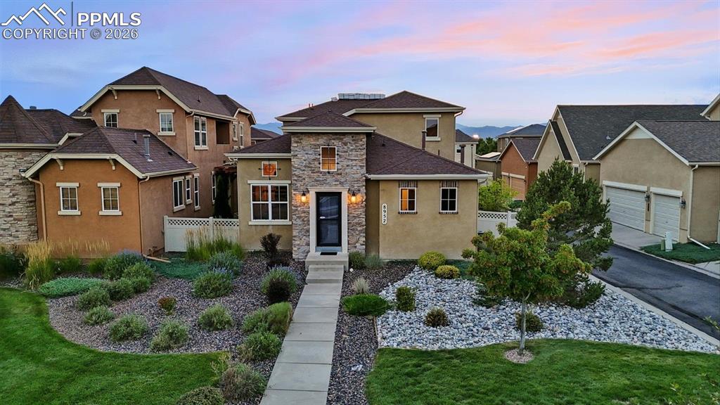 Beautiful low maintenance landscaping.