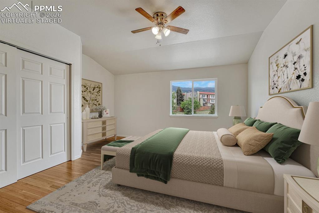 Primary bedroom virtually staged