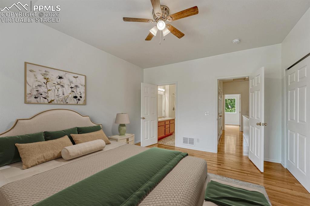 Primary bedroom virtually staged