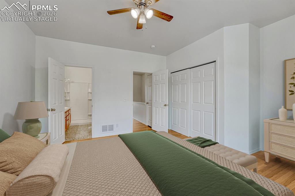 Primary bedroom virtually staged