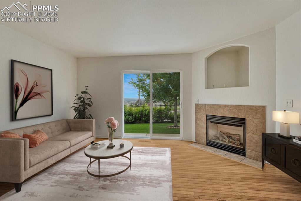 Living room virtually staged