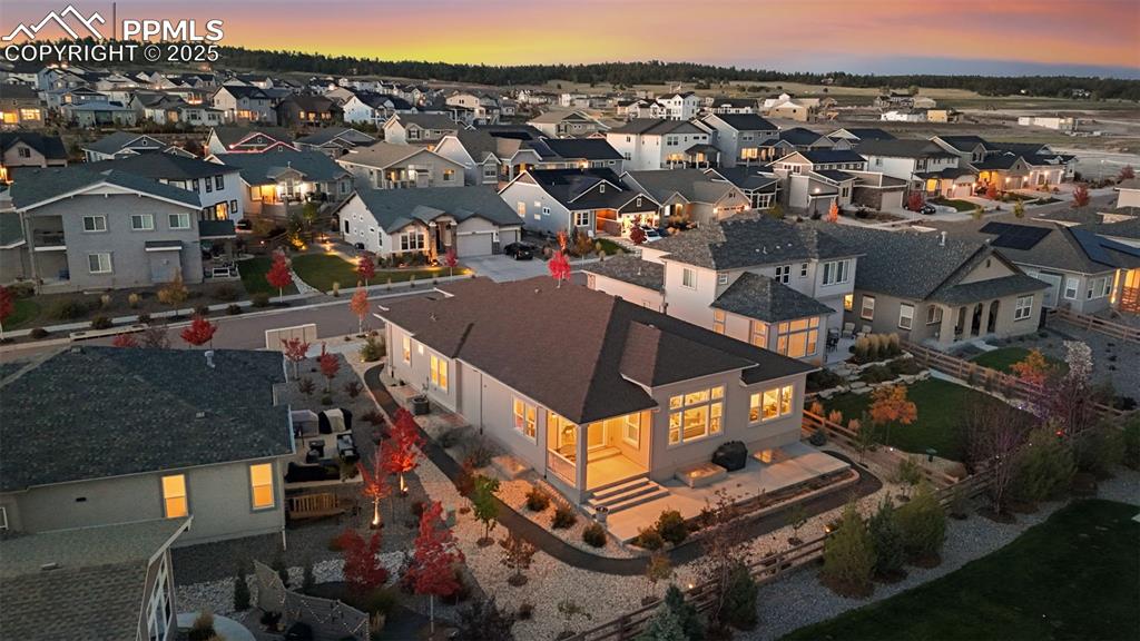 Aerial view of residential area