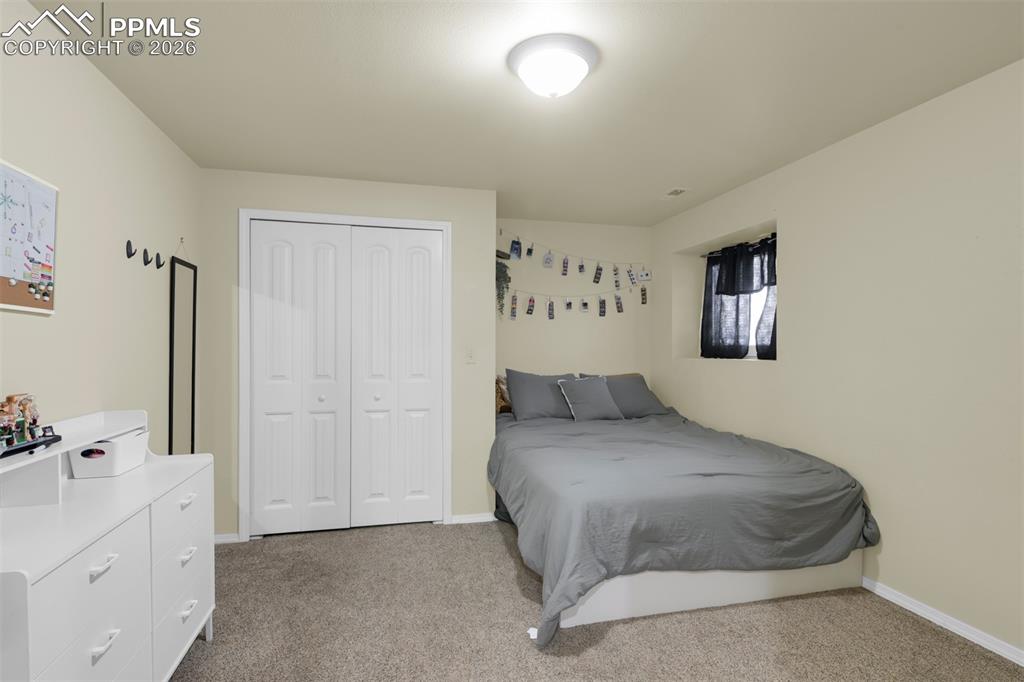 Secondary Bedroom in Basement with Large Closet