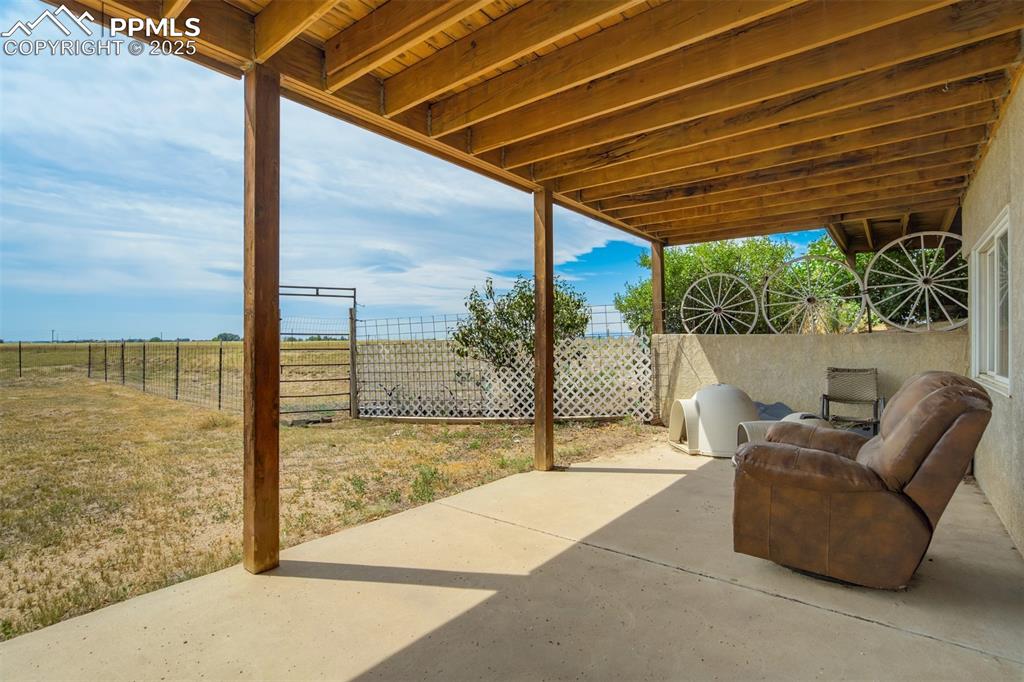 View of patio / terrace featuring a rural view