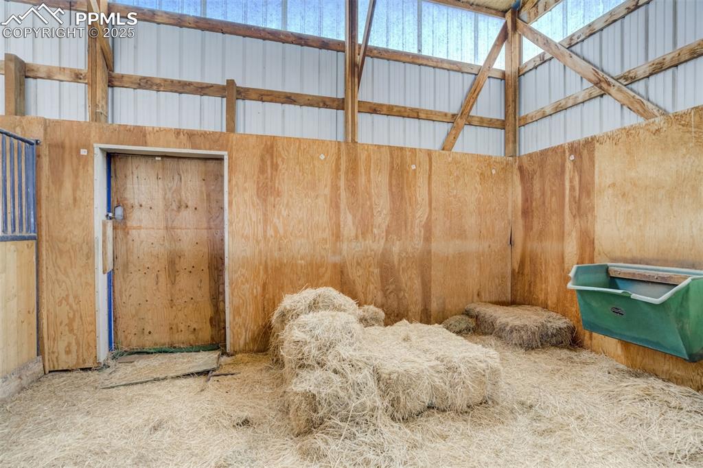 View of horse barn