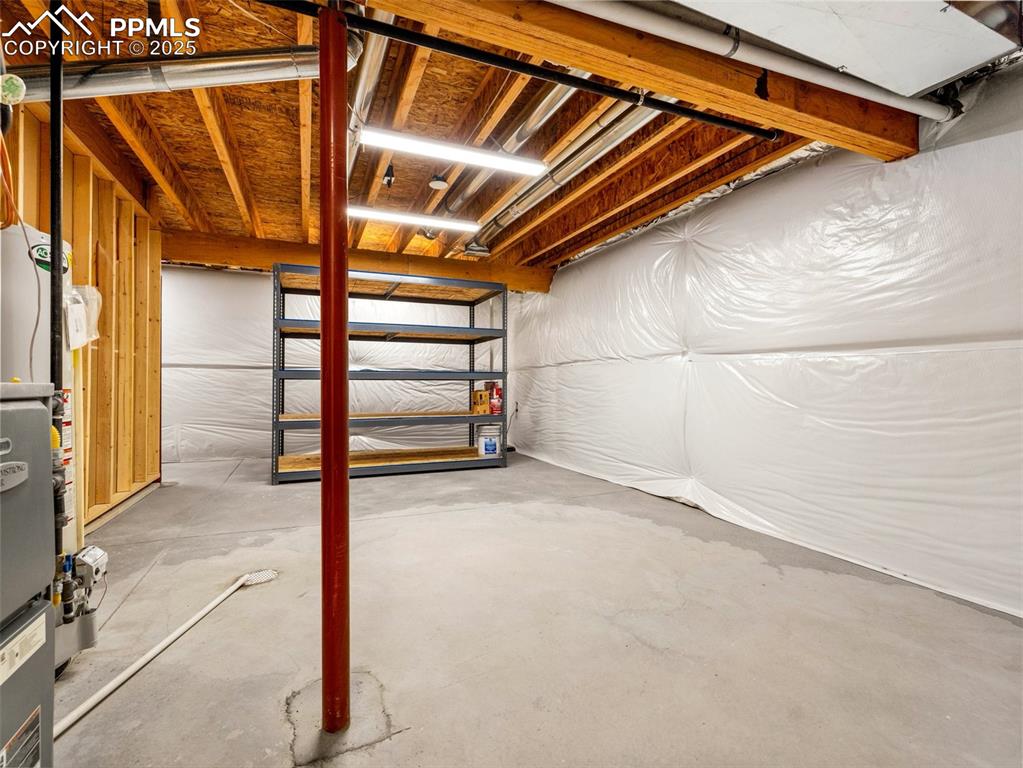 View of unfinished below grade area