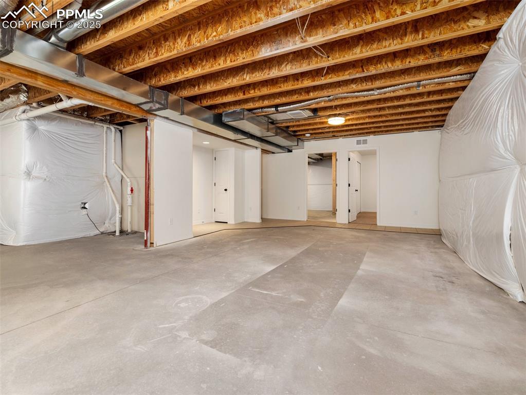 View of unfinished below grade area